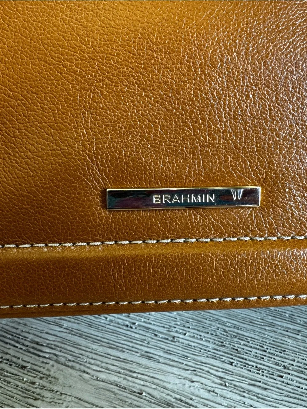 NEW!!! Brahmin Micaela Cognac Leather Satchel with Removable Crossbody Strap